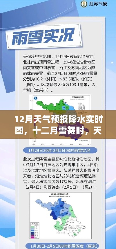 十二月雪舞时,天气预报降水实时图与小故事
