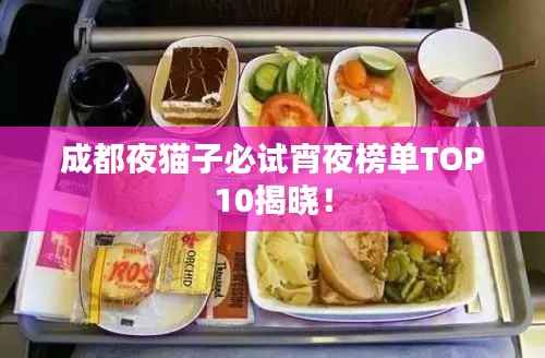 成都夜猫子必试宵夜榜单TOP10揭晓！