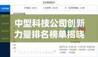 中型科技公司创新力量排名榜单揭晓,揭示科技力量的崛起